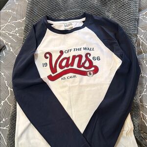 Vans Kids Navy and White Raglan Shirt